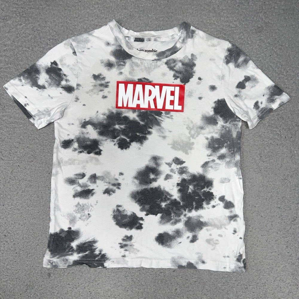 Abercrombie Kids x Marvel T Shirt Youth Sz 9/10 Tie Dye Acid Wash AOP Tee
